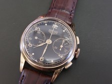 1943 solid 18ct Heuer big eye chronograph valjoux 23 column wheel ( Beautiful )