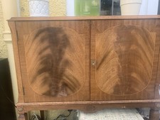 Cocktail Cabinet with Glass Shelves and Pullout Mixer Shelf