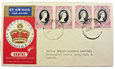 Qantas 1953 Air Mail Cover Qe11 Coronation Stamps From all the Different States