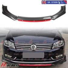 For VW Passat B7 B8 2010 2019 Front Bumper Lip Spoiler Splitter Carbon & Red Lip