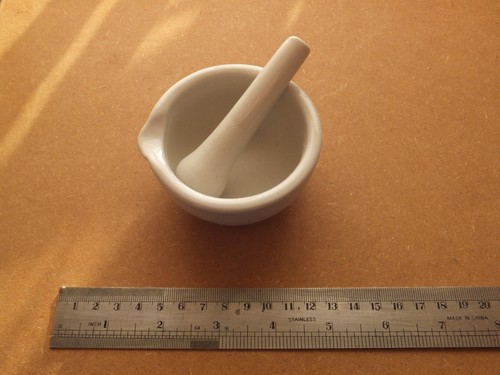 Small ceramic mortar and - small,