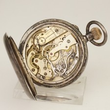 Rar! SPLIT Second Chronograph SILVER Pocket Watch Men's no fusee duplex repeater