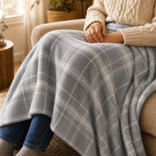 Flannel fleece throw grey - fleece,