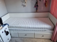 Ikea Hemnes Daybed With 3 Drawers And 2 Mattresses In White Colour