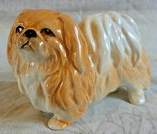 Vintage Sylvac Pekinese Dog Figurine Ornament Brown Shiny Glaze Figure Puppy