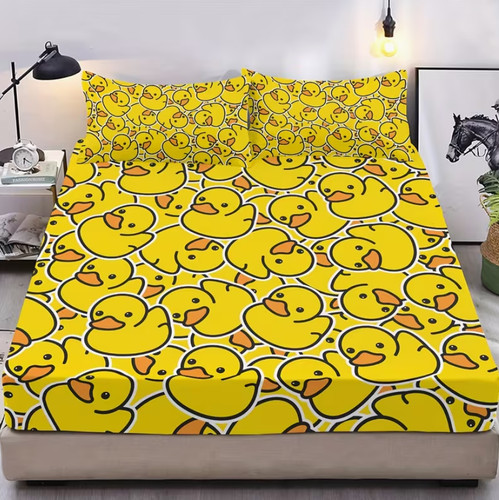Cartoon rubber duck - duck, fitted
