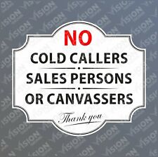 Stop Cold Calling Door Sticker No Canvassers Callers No Sales People 100 x 86mm