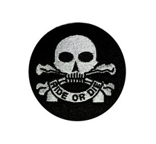 CLASSIC ROCKERS RIDE OR DIE SEW ON EMBROIDERED MOTORCYCLE PATCH