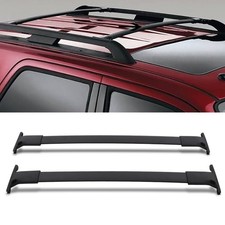 BLACK 118-125cm UNIVERSAL ROOF CROSS BARS RAILS LOCKABLE ADJUSTABLE CARGO RACK