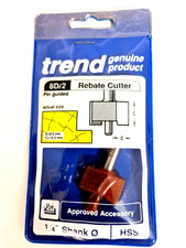 TREND Router Bit Cutter 8D/2X1/4HSS - Pin guided Rebate Cutter -Cut 14mm