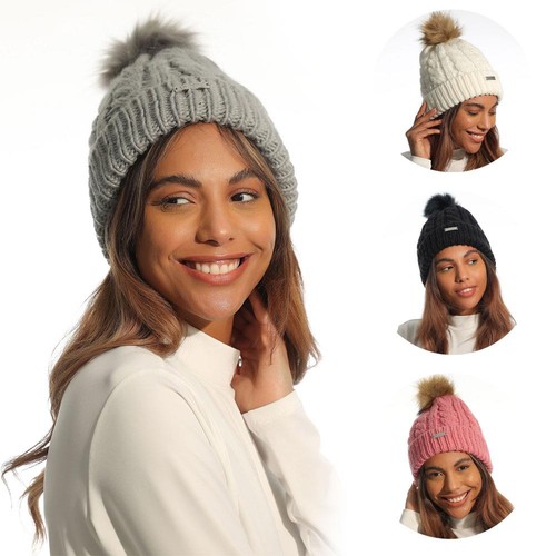 Ladies beanie hat faux fur - ladies,