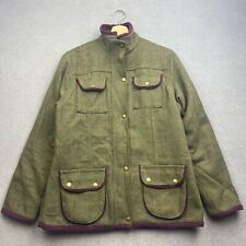 RYDALE Field Coat UK 16 Green Tweed Wool Country Jacket Plaid Check Hunt Utility