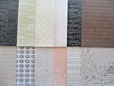 12 sheets DCWV scrapbook paper 12x12" - Vintage look , script , music notes