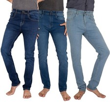 Gents Comfort Stretch Slim Fit Trousers Pants Mens Denim Jeans