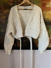 ZARA Wrap Cardigan Chunky Cable Knit Cropped Sweater , Size M