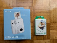 INSTAX MINI 12 FUJIFILM CLAY WHITE INSTANT CAMERA + 10 SHEETS  FILM  NEW SEALED