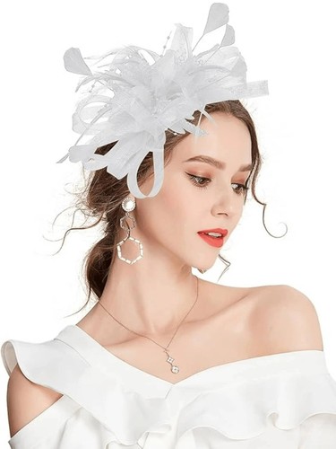 Flower feather hair - flower,