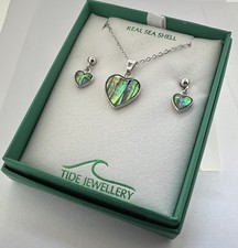 Paua shell heart necklace