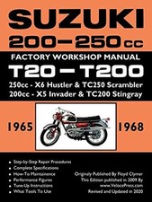 Suzuki T20 &; T200 1965-1969 Factory Workshop Manual - Paperback NEW Floyd Clyme