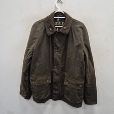 Barbour Strathyre Wax Waterproof Olive Green Rain Country Jacket Coat Size Small