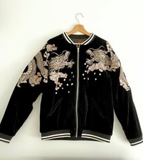 ONI DENIM Black Japanese-Made Embroidered Phoenix Dragon Jacket
