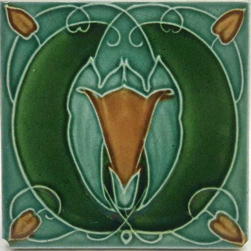 Antique fireplace tile - antique,