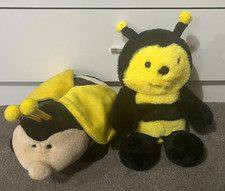 2x Bumble Bee Soft Toy Plush