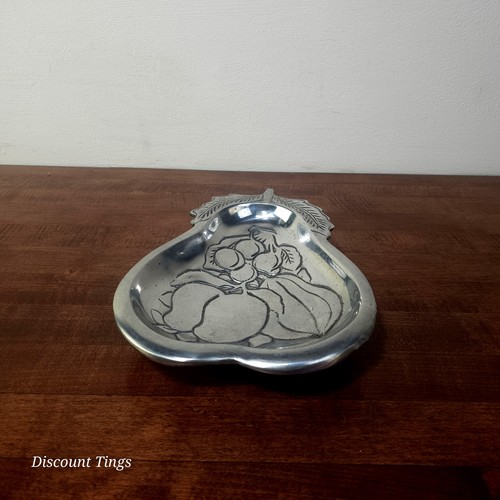 Vintage pewter dish fruit - pewter,