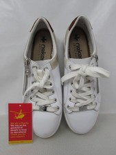 Rieker Antistress  L59A1-80 White Leather Zip Trainers Womens  UK 6 NEW MA1