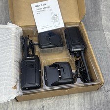 Retevis RT27 Walkie Talkies Radio with USB Charging Base Black - 2x Pack New
