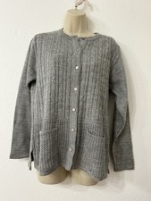 Grey Cable Knit Front Long