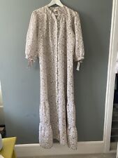 Hannah Women's Long Linen Floral Dress With Belt Size XS 6 -10