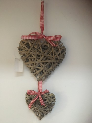 2pcs wicker heart wreath - heart,