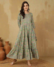 Indian Women Green Floral