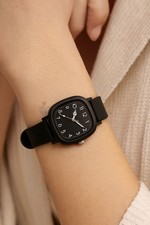 Silicone Quartz Wristwatches Stainless Steel Ladies Watches Women Watch