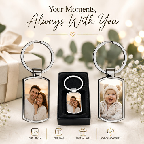 Personalised photo keyring - keyring,