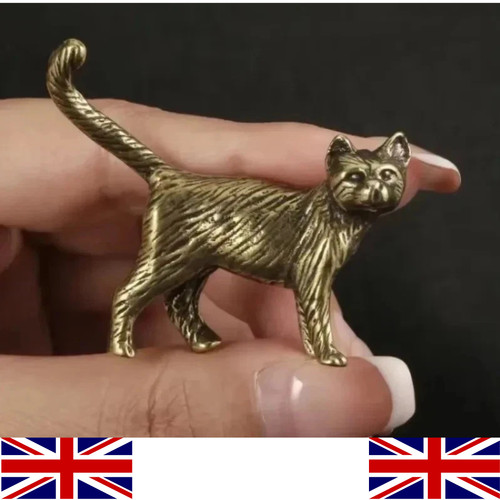 Vintage style brass cat - style,