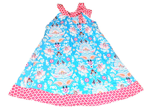 Girls counting daisies aqua - counting,