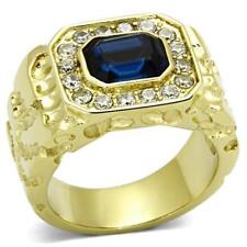 Mens gold sapphire ring nugget