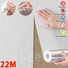 22M Thicken Self Adhesive Thermal Waterproof Wallpaper White Linen Wall Sticker/
