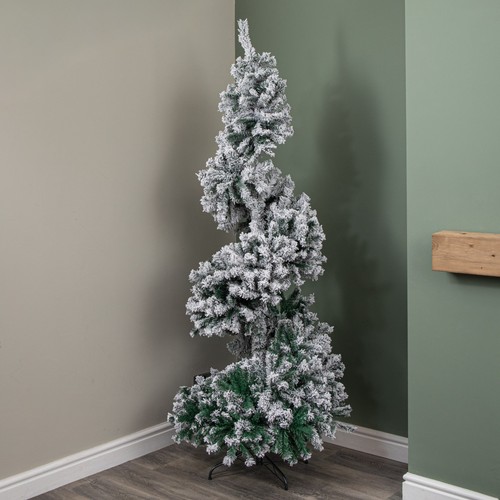 7ft snowflocked spiral - 7ft, (2.1m)