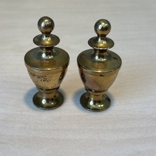 Pair Of Antique Or Vintage Polished Solid Brass Finials 6cm Tall