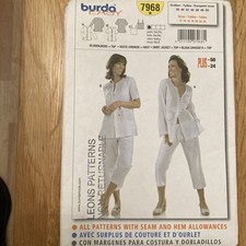 Burda 7968 Misses’ Blouse Top Shirt & Vest Camisole Sewing Pattern Sizes 10 & 12