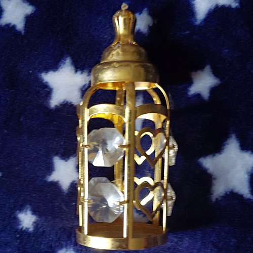 Brass filigree cage ornament - brass,