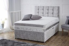 Crushed Velvet Silver Divan