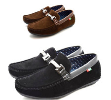 Boys Kids Loafer Moccasins Slip On Boat Deck Designer Buckle Casual Dress Shoes