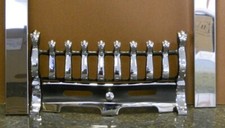 REPLACEMENT GAS FIRE POLISHED CHROME CAST IRON 16" FRET 3 PIECE MAGNETIC TRIM