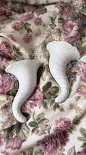 Pair vintage white ceramic - vintage,