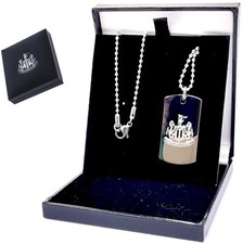 NEWCASTLE UNITED FC STAINLESS ENGRAVED DOG TAG PENDANT 53cm LONG CHAIN NECKLACE