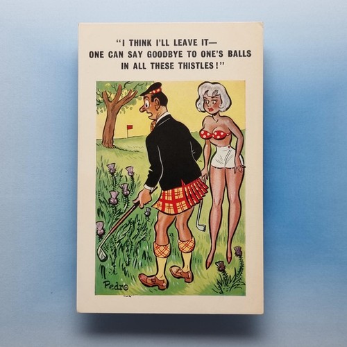 Comic postcard golf boobs scot - comic,